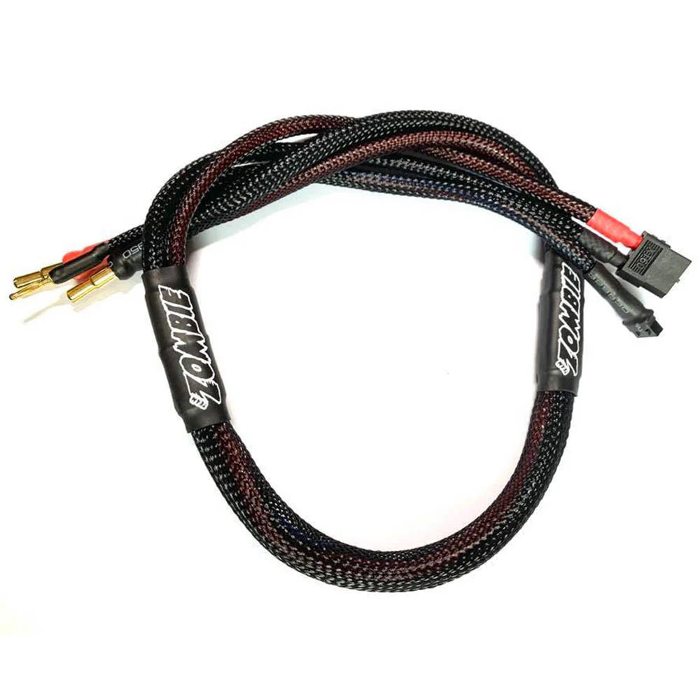 Team Zombie XT60, 4/5mm tube plug 2s-balance 600mm 12awg charging cable (FULL BLACK)