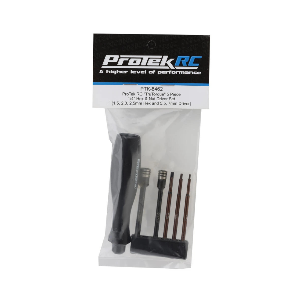 "TruTorque" 5-Piece 1/4" Drive Hex & Nut Driver Set (1.5, 2.0, 2.5mm Hex & 5.5, 7mm Nut Driver)