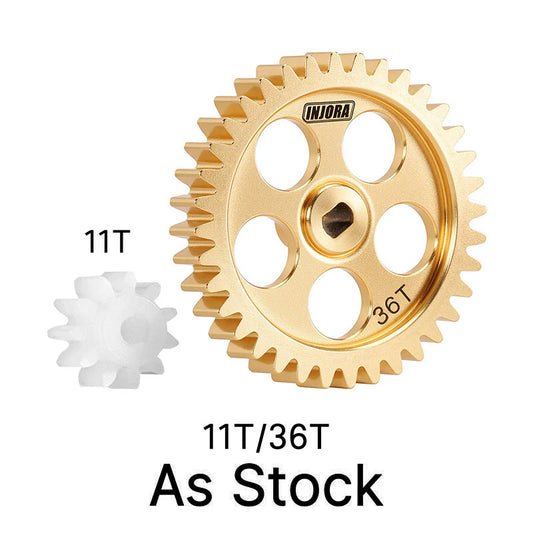 Brass Transmission Main Gear with Plastic Motor Pinion for Losi Micro-B Micro-T