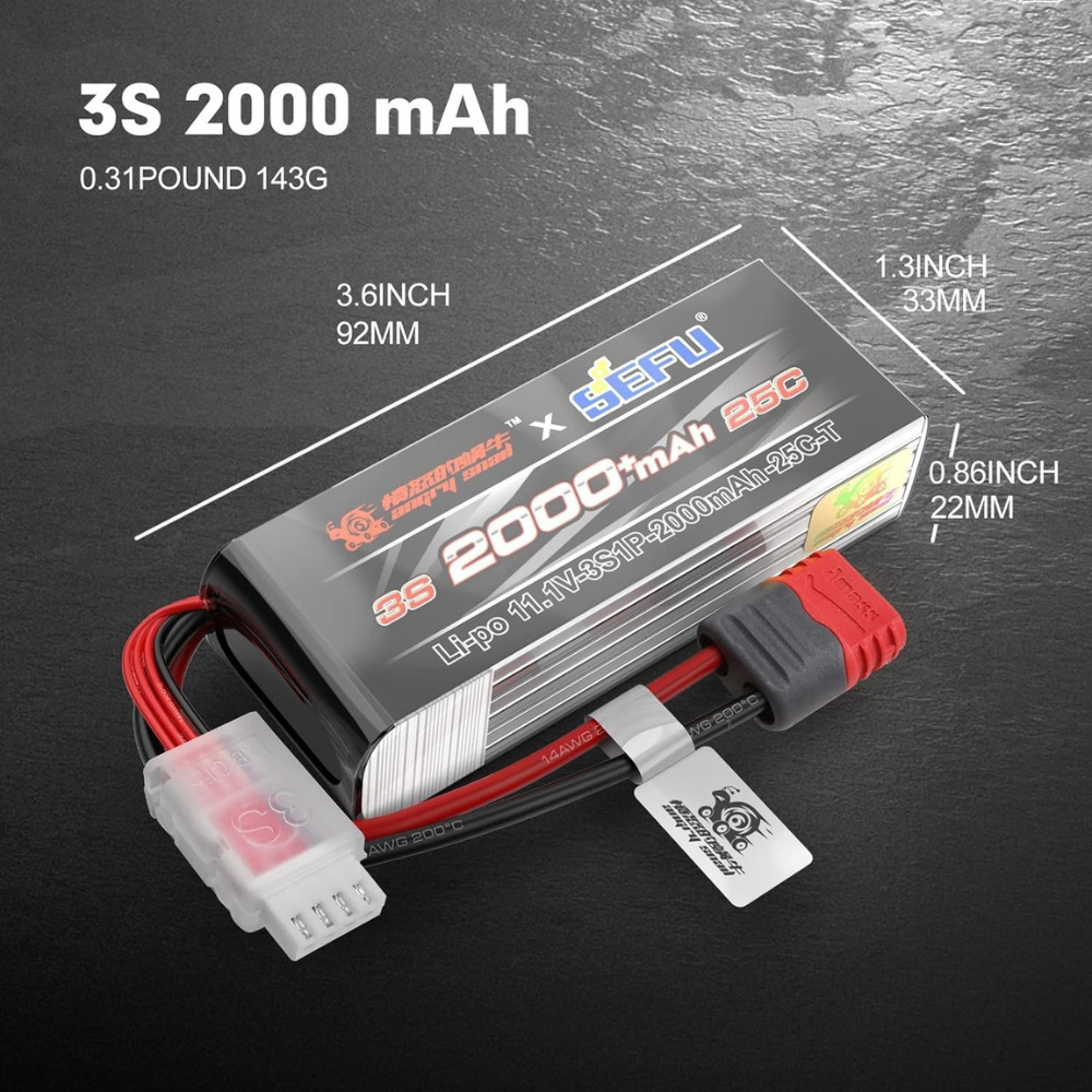 MJX Angry Snail 3S 11.1V 2000mAh 25C Li-Po Battery w/T-Plug