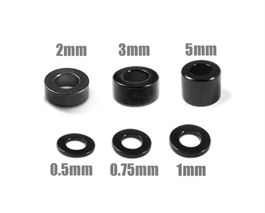 MR33 Aluminum 3mm Shim Set 0.5/0.75/1/2/3/5mm je 10 (60) - Black