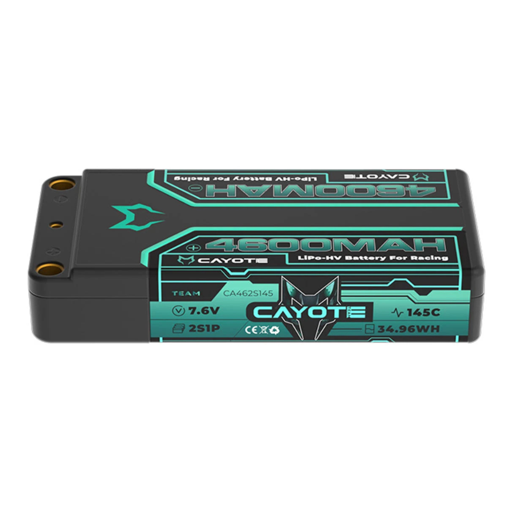 Cayote 2S 145C LCG Shorty LiHV Battery (7.6V/4600mAh) w/5mm Bullets