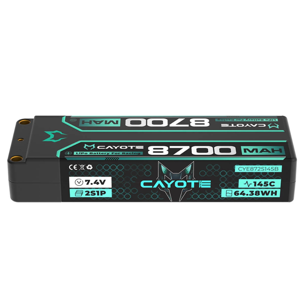 Cayote 2S 145C Stick LiPo Battery (7.4V/8700mAh) w/5mm Bullets