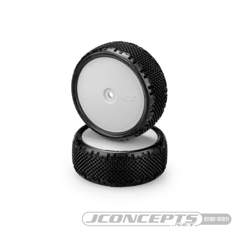JConcepts Pin Swag 1/10 4WD Buggy Front Tires Pre-Mounted (White)