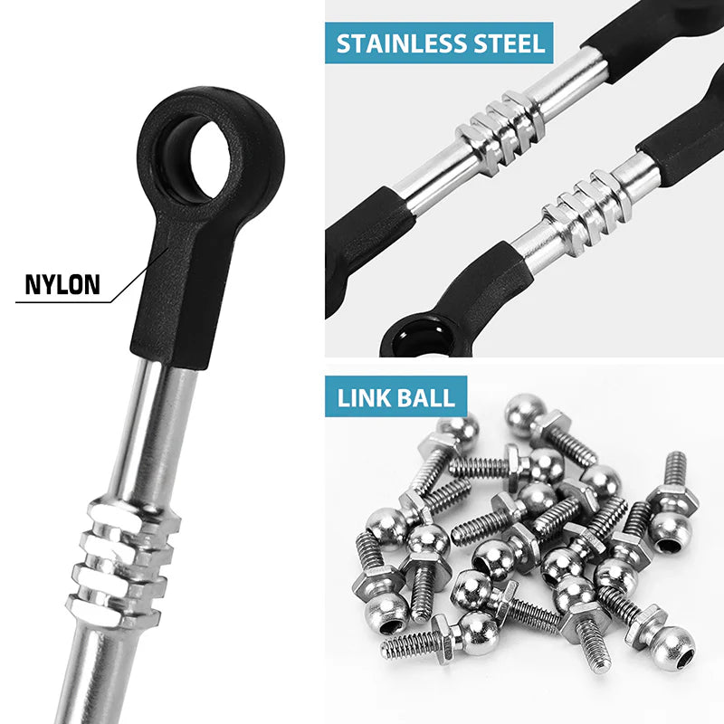 Adjustable Stainless Steel Links Set for Losi Micro-B Micro-T