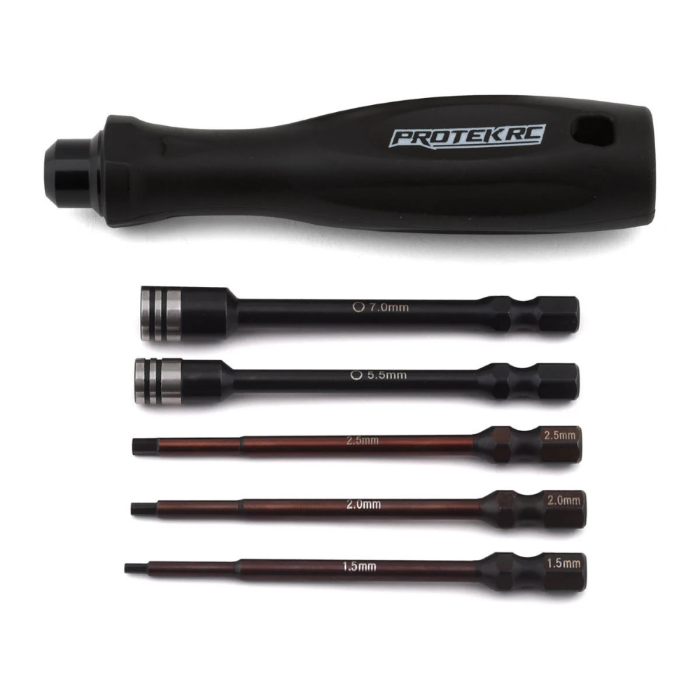 "TruTorque" 5-Piece 1/4" Drive Hex & Nut Driver Set (1.5, 2.0, 2.5mm Hex & 5.5, 7mm Nut Driver)