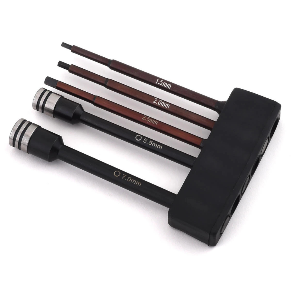 "TruTorque" 5-Piece 1/4" Drive Hex & Nut Driver Set (1.5, 2.0, 2.5mm Hex & 5.5, 7mm Nut Driver)