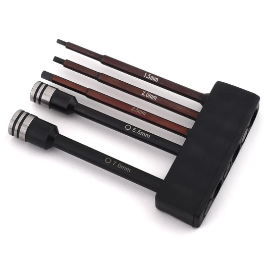 "TruTorque" 5-Piece 1/4" Drive Hex & Nut Driver Set (1.5, 2.0, 2.5mm Hex & 5.5, 7mm Nut Driver)