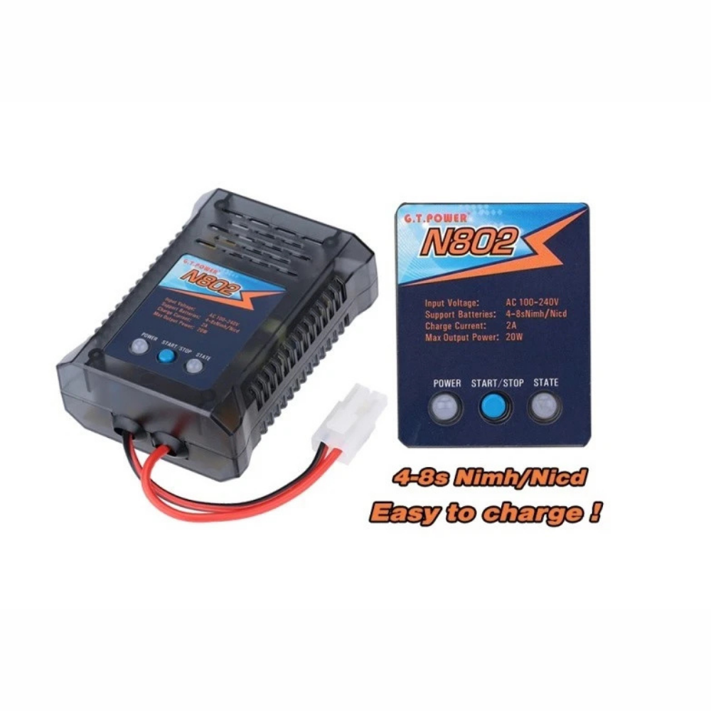 N802 2A Fast Charger for NiMh/NiCad Batteries 6v - 9.6v with Tamiya Plug