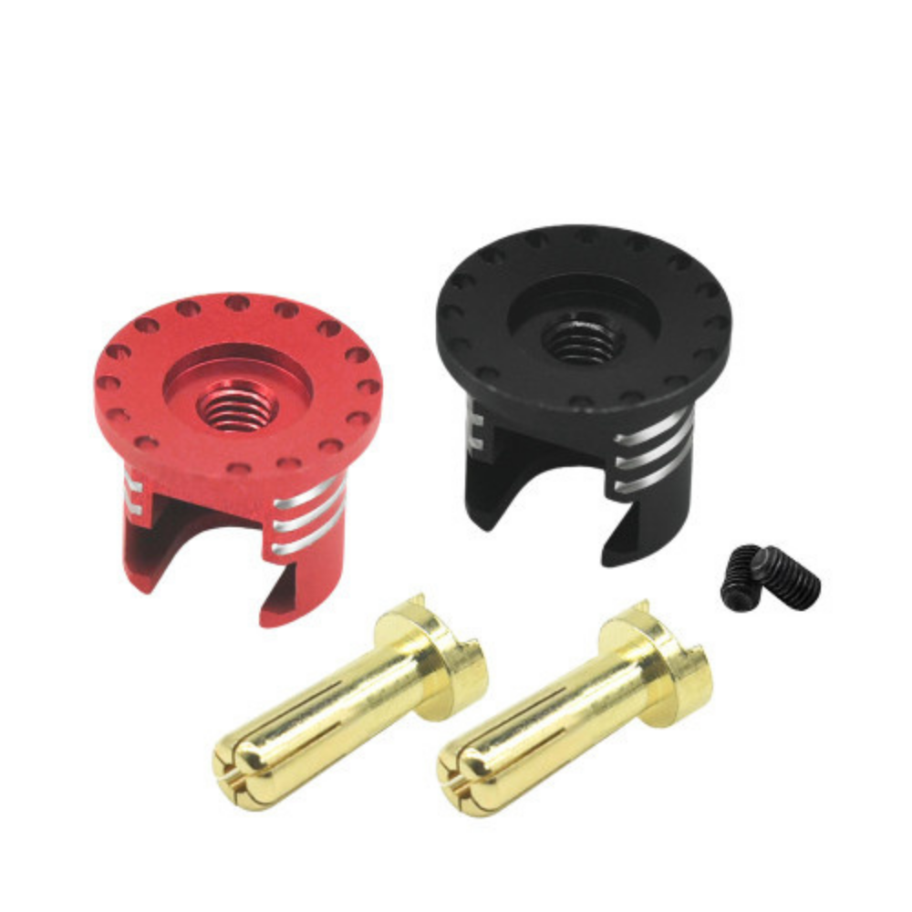 Bullet Plug Grips w/ 5mm Bullets (Black/Red)