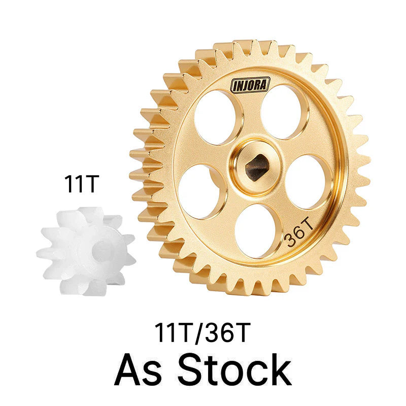 Brass Transmission Main Gear with Plastic Motor Pinion for Losi Micro-B Micro-T