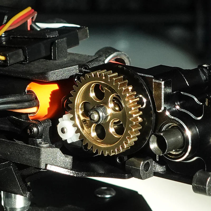 Brass Transmission Main Gear with Plastic Motor Pinion for Losi Micro-B Micro-T