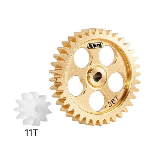 Brass Transmission Main Gear with Plastic Motor Pinion for Losi Micro-B Micro-T
