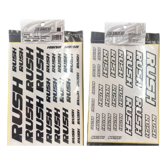 Rush Logo Sticker White & Black (1 Each Cut)