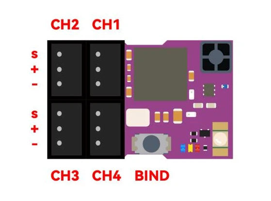 4CH Micro Receiver - SANWA-FH5 - Without built-in transponder