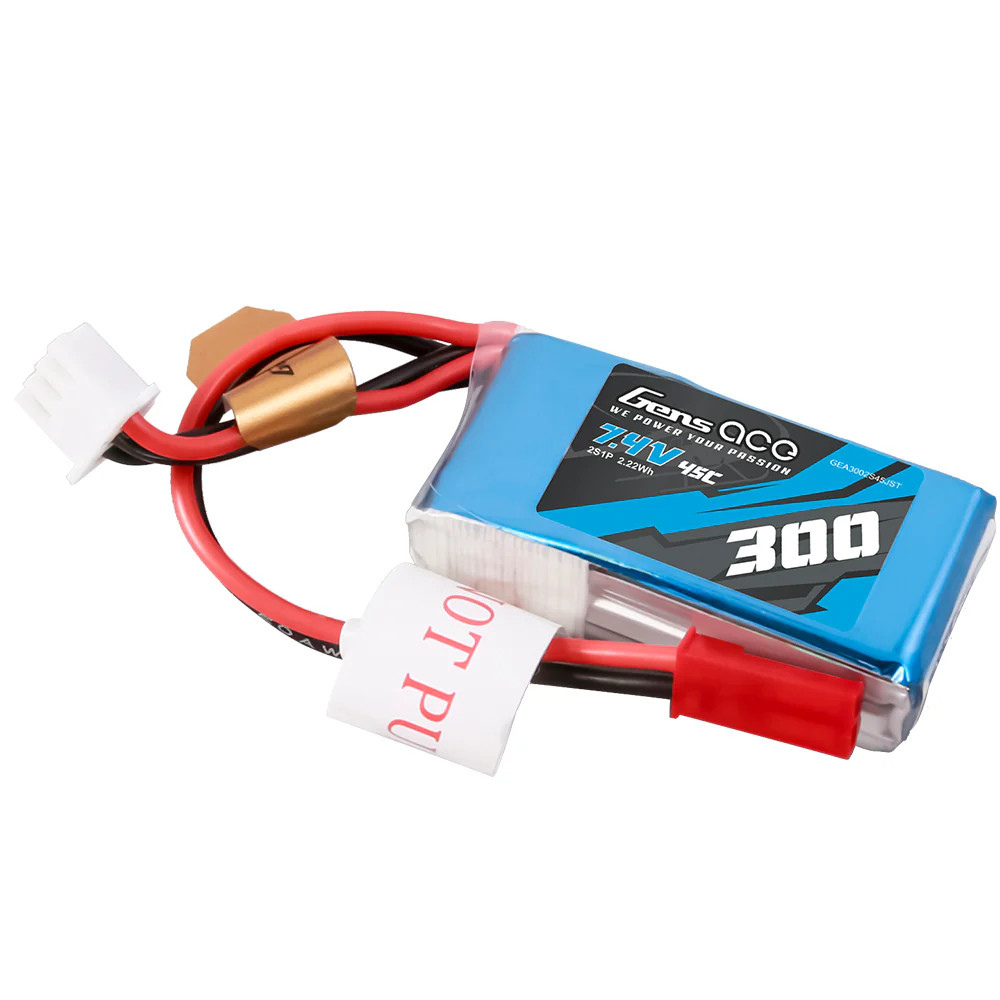 2S 7.4V 300mAh 45C Lipo Battery w/ JST-SYP Plug