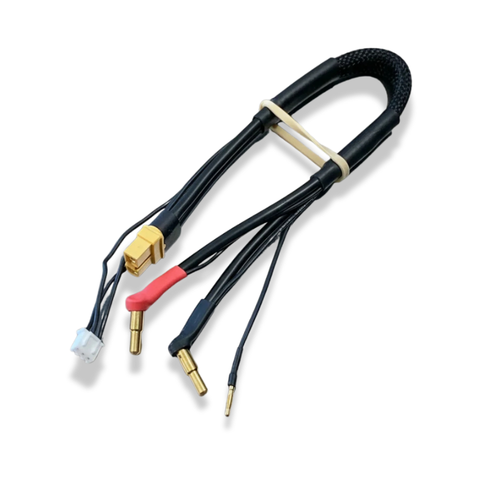 Charge Cable w/4mm & 5mm Solid Bullet Connector 12awg for 2s LiPo (300mm)