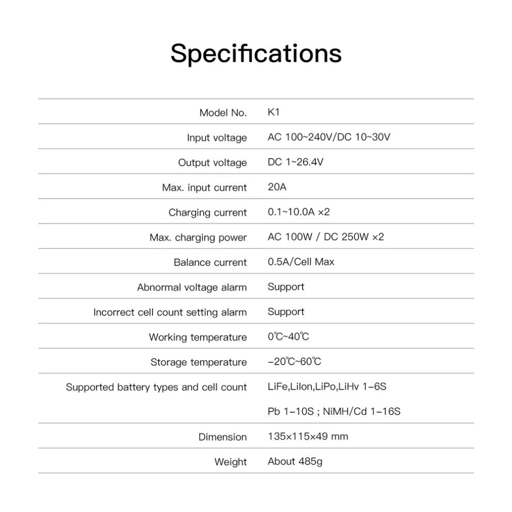 iSDT K1 Dual Charger AC 100W / DC 250W x2