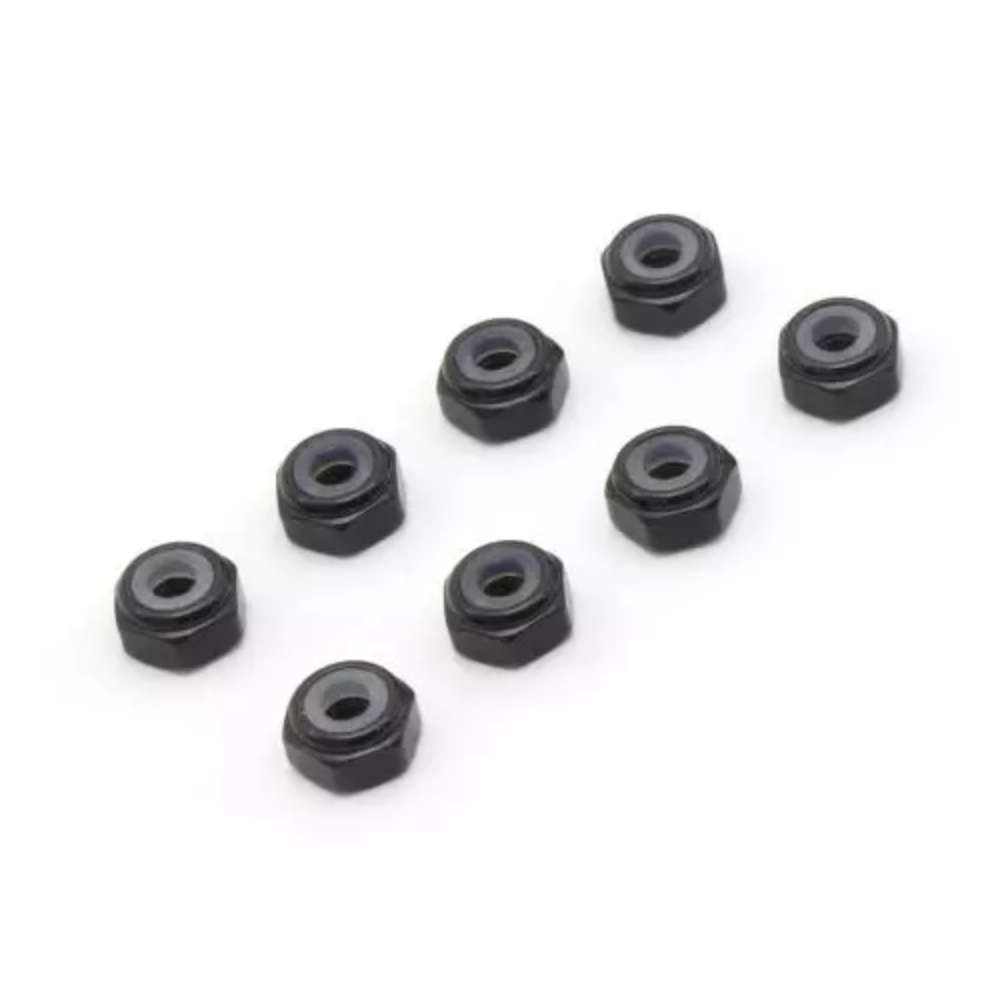 Kyosho Mini-Z M2 Aluminum Nylon Color Nut 8pcs (Black)