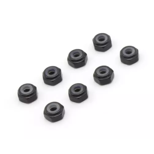 Kyosho Mini-Z M2 Aluminum Nylon Color Nut 8pcs (Black)