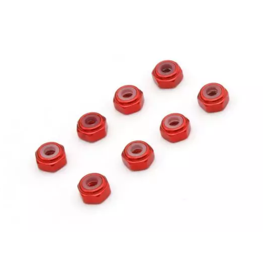 Kyosho Mini-Z M2 Aluminum Nylon Color Nut 8pcs (Red)