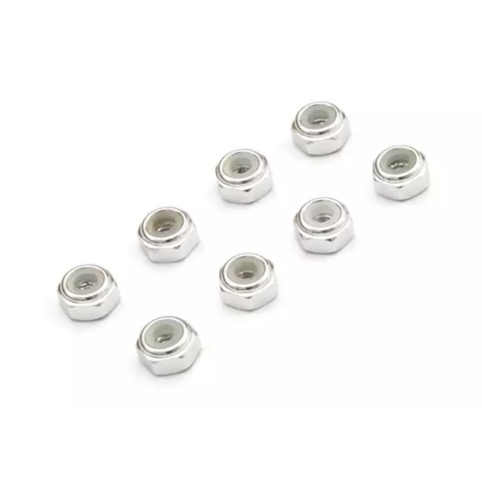 Kyosho Mini-Z M2 Aluminum  Nylon Color Nut 8pcs (Silver)