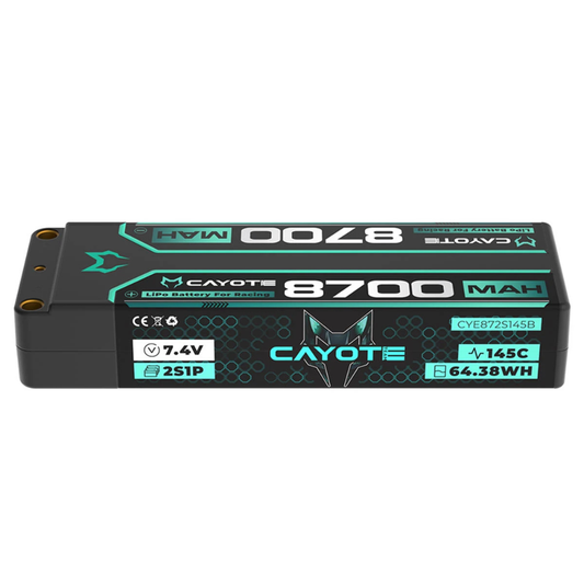 Cayote 2S 145C Stick LiPo Battery (7.4V/8700mAh) w/5mm Bullets
